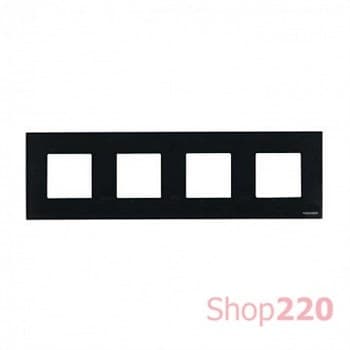 Рамка 4 поста, стекло черное, Zenit ABB N2274 CN - фото 61327