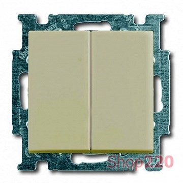 Выключатель 2-клавишный проходной, слоновая кость, ABB 2006/6/6 UC-92-507 Basic 55 - фото 68270