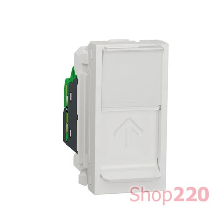 Розетка компьютерная RJ45, 5 UTP, белый, 1 модуль, Unica New Schneider NU341018 - фото 68713