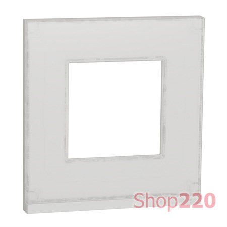 Рамка 1-постовая, горизонтальная, белое стекло / белый, Unica New Schneider NU600285 - фото 68900