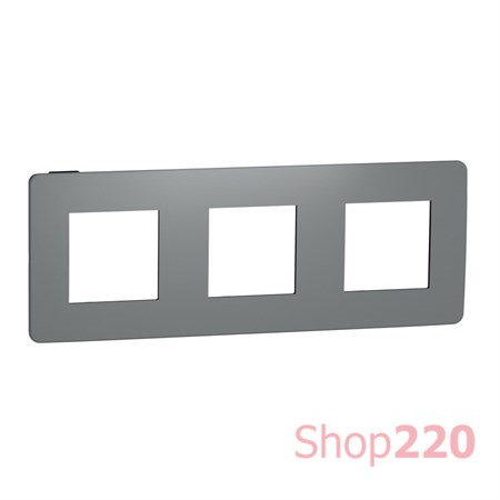 Рамка 3-постовая, дымчато-серый / антрацит, Unica New Schneider NU280622 - фото 68921