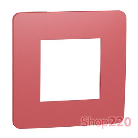 Рамка 1-постовая, красная / белый, Unica New Schneider NU280213 - фото 68960