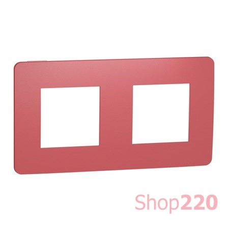 Рамка 2-постовая, красная / белый, Unica New Schneider NU280413 - фото 68961
