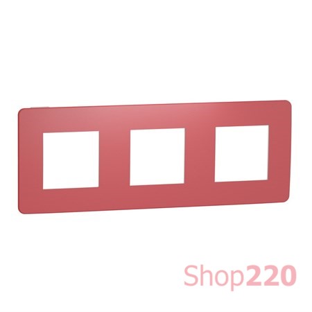 Рамка 3-постовая, красная / белый, Unica New Schneider NU280613 - фото 68962
