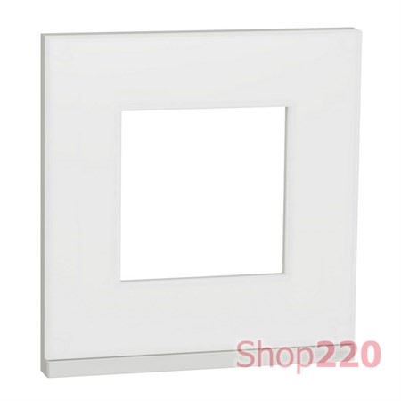 Рамка 1-постовая, горизонтальная, матовое стекло / белый, Unica New Schneider NU600289 - фото 68973