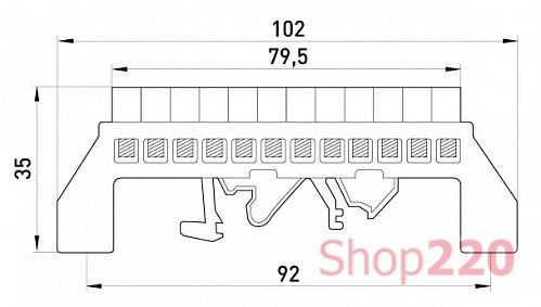 Шина на din-рейку в изолированном корпусе на 12 отверстий, e.bsi.pro.2.12 Enext p0650014 - фото 72732