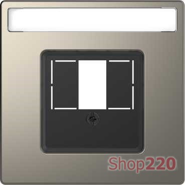 Накладка HDMI или аудио розетки, никель (металл), Merten MTN4250-6050 - фото 72865