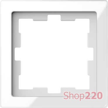 Рамка 1 пост, белый кристалл (стекло), Merten MTN4010-6520 - фото 72920