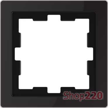 Рамка 1 пост, черный оникс (стекло), Merten MTN4010-6503 - фото 72925