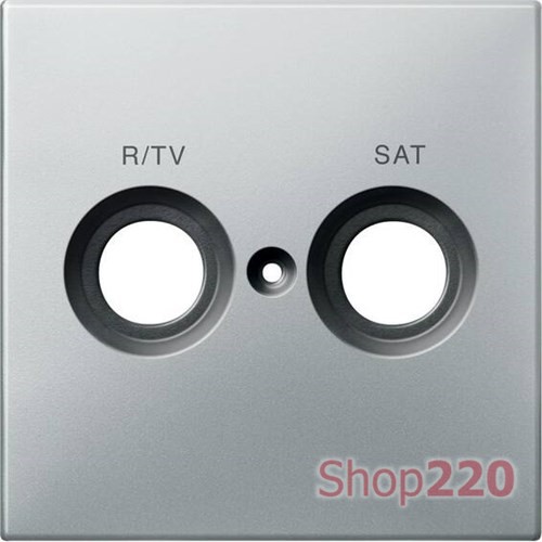 Накладка телевизионной двойной розетки TV/R+SAT, сталь, Merten MTN299646 - фото 73252