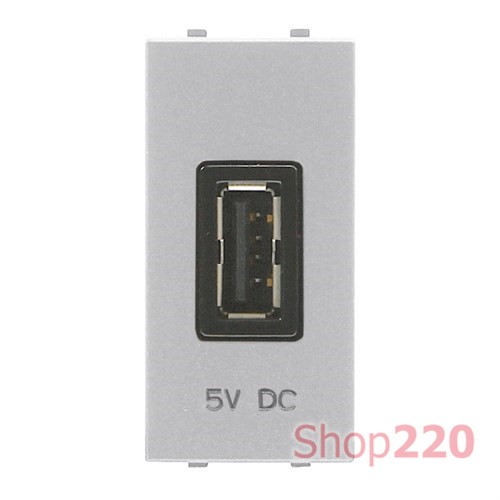 Розетка USB для зарядки, 1мод., серебристый, Zenit ABB N2185 PL - фото 73951