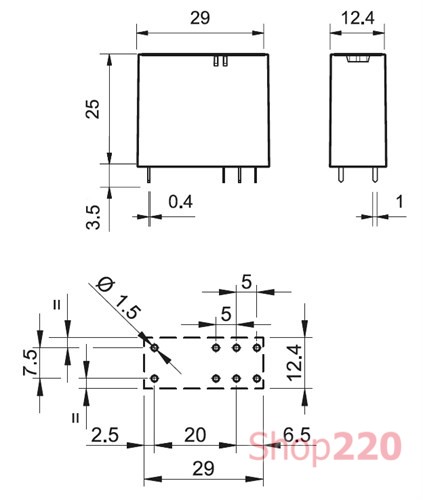 Реле 8А, катушка 24 В постоянного тока, 405290240000 Finder - фото 73978