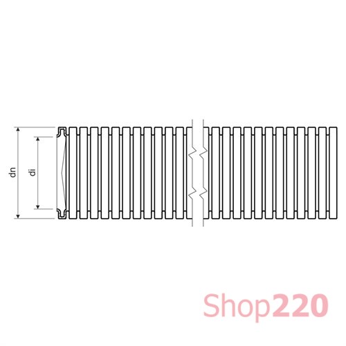 Труба гофрированная d=20 мм, бухта 50м, черный, 1420 D Kopos - фото 74841