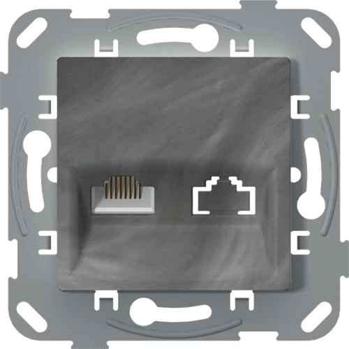 Розетка компьютерная RJ45, базальт - антимикробный, PLK0730731 Plank Electrotechnic - фото 77292