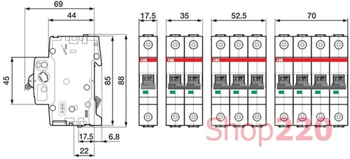 Автомат 8А, 2 полюса, тип C, S202-C8 ABB 2CDS252001R0084 - фото 78806