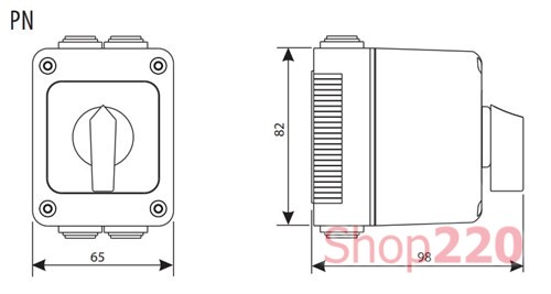 Переключатель "1-0-2" 16А в корпусе IP65, CS 16 53 PN ETI 4773196 - фото 80812