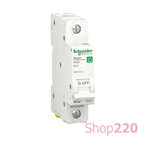 Автоматический выключатель 32А, 1 полюса, уставка В, Resi9 R9F02132 Schneider Electric - фото 80904