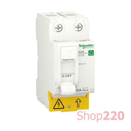 УЗО 25А, 30 мА, 2 полюса, Resi9 R9R51225 Schneider Electric - фото 81016