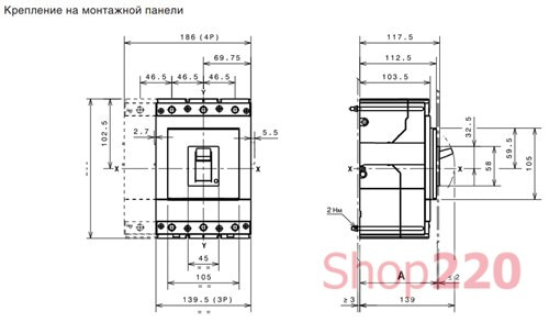 Автоматический выключатель 630А, FormulA A3N 630 ELT-LI F F, ABB 1SDA066566R1 - фото 87882