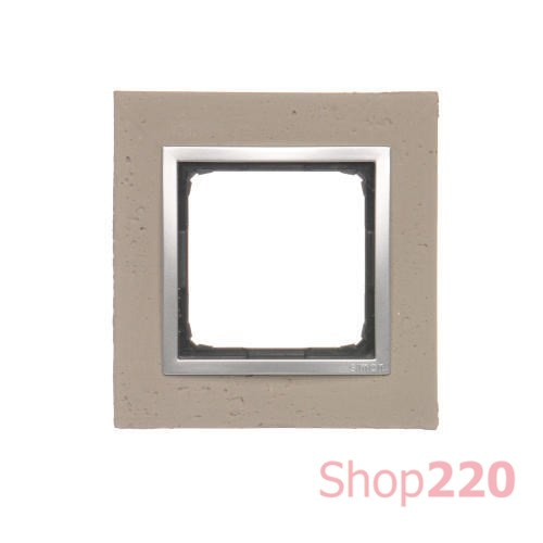 Рамка одинарная, бетон светлый серебро, SIMON54 NATURE - фото 88565