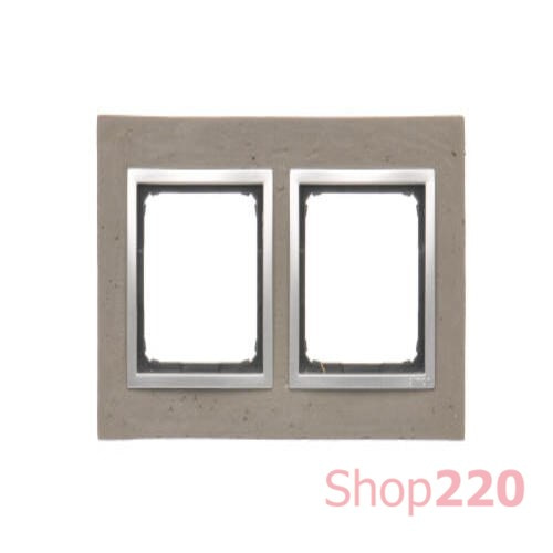 Рамка двойная, бетон серебро, SIMON54 NATURE - фото 88601
