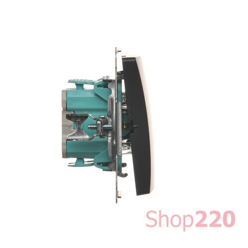 Выключатель перекрестный с подсветкой, графит, Basic Simon - фото 88842