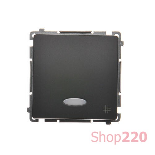 Выключатель перекрестный с подсветкой, графит, Basic Simon - фото 88844