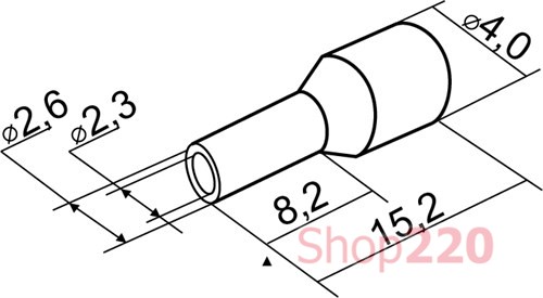 Наконечник трубчатый 2.5 мм кв, белый, Аско A0060010065 - фото 91284