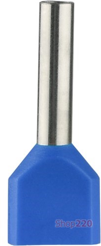 Наконечник трубчатый 2.5 мм кв на два провода удлиненный, синий, Аско A0060120009 - фото 91330