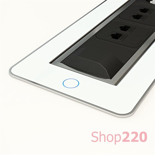 Вращающийся блок розеток 3х220В + USB тип А + С, белое стекло, Versaturn ASA 060.24F.00032 - фото 91467