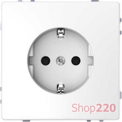 Розетка 220В со шторками, винтовой зажим, белый лотос, D-Life Merten MTN2400-6035 - фото 94028