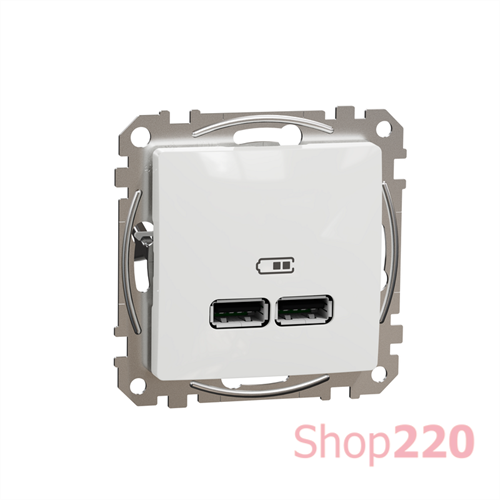 Розетка USB тип A+C 3A, 45W, белый, Sedna Design - фото 96975