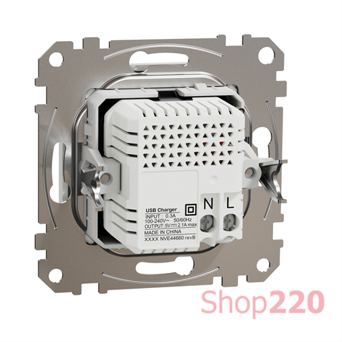 Розетка USB тип A+C 3A, 45W, белый, Sedna Design - фото 96976