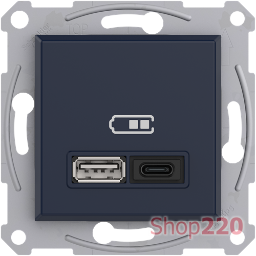 USB розетка тип А+С, антрацит, EPH2700371 Schneider Electric Asfora - фото 97653