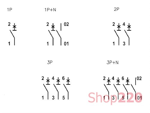 Автоматический выключатель 16А, 3+N полюс, тип B, Eti 2116516 - фото 98492