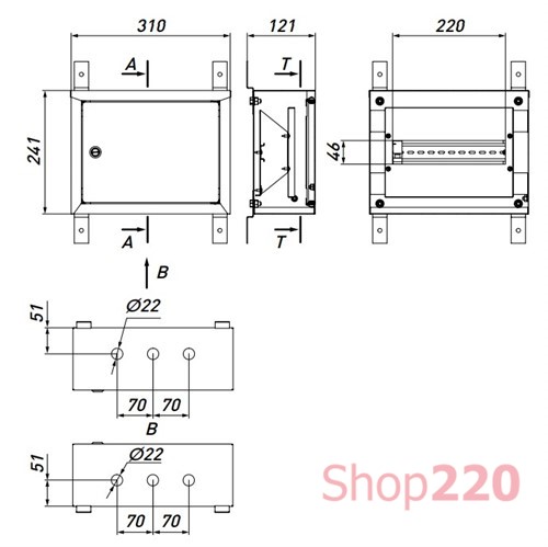 Щит навесной на 12 модулей, металлический, IP31, e.mbox.pro.n.12 Enext p0100201 - фото 99608