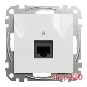 Компьютерная розетка RJ45 кат. 6 UTP, белый, Sedna Design