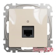 Компьютерная розетка RJ45 кат. 6 UTP, бежевый, Sedna Design