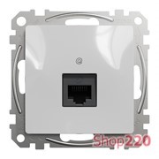 Компьютерная розетка RJ45 кат. 6 UTP, алюминий, Sedna Design