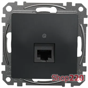 Компьютерная розетка RJ45 кат. 6 UTP, черный, Sedna Design