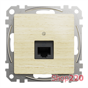 Компьютерная розетка RJ45 кат. 6 UTP, береза, Sedna Design