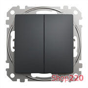 Кнопка 2 клавишная, черный, Sedna Design