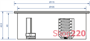 Блок розеток 1х220 + USB тип А+С в стол Bachmann TWIST 2, белый матовый