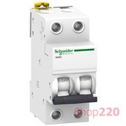 Автоматический выключатель 6А, 2 полюса, кривая C, IK60N Acti9 Schneider Electric