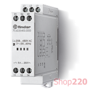 Реле контроля фаз; 2CO; 8A; 208-480В AC; 3фазы; обрыв/черед. фаз; 0.5 с; DIN-рейка; 22.5мм
