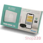 Термостат комнатный; недельный; 1CO; 5A; 3 AAA; +5..+37°C; датчик влажности; белый; программ. BLISS2; 15 мин; смысл. экран; 868MHz RF; поверхностный