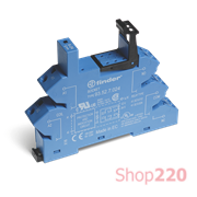 Розетка; 220-240В AC/DC; LED; защита кот.; пружин.; реле 41.52, 41.61; DIN-рейка; 14мм