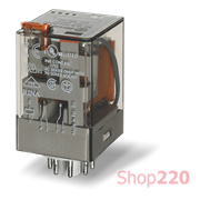 Реле; 2CO; 10A; 24В AC; AgNi; универсальное; 8-штырь.; LED; розетка S90; RT I