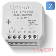 Диммер; YESLY; 8А; 12-24В DC; электронное; RI+диммер; Bluetooth; плавное; память; для LED-лент; 192Вт 24В, 96Вт 12В; распр. коробка
