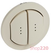 Накладка 2-кл. выключателя с подсветкой IP44, слоновая кость, 67824 Legrand
